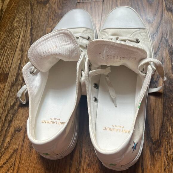 Saint Laurent Bedford Sneakers Star Print 7.5 - Picture 2 of 8